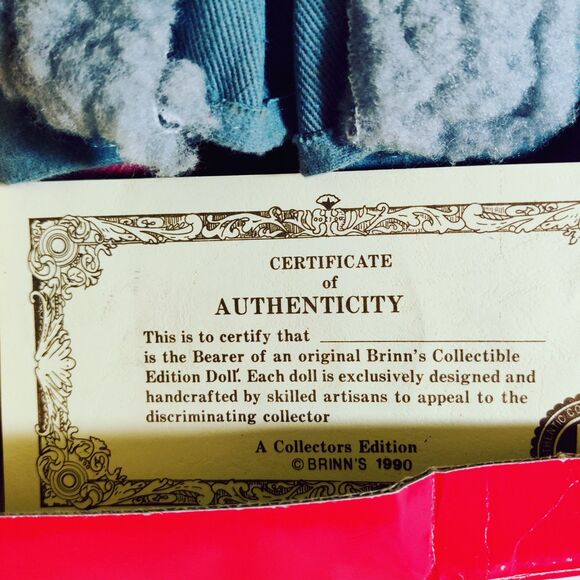 Brinn’s 1990 Collectible Edition Porcelain Santa Doll 11.5" W/ Box - Picture 8 of 16